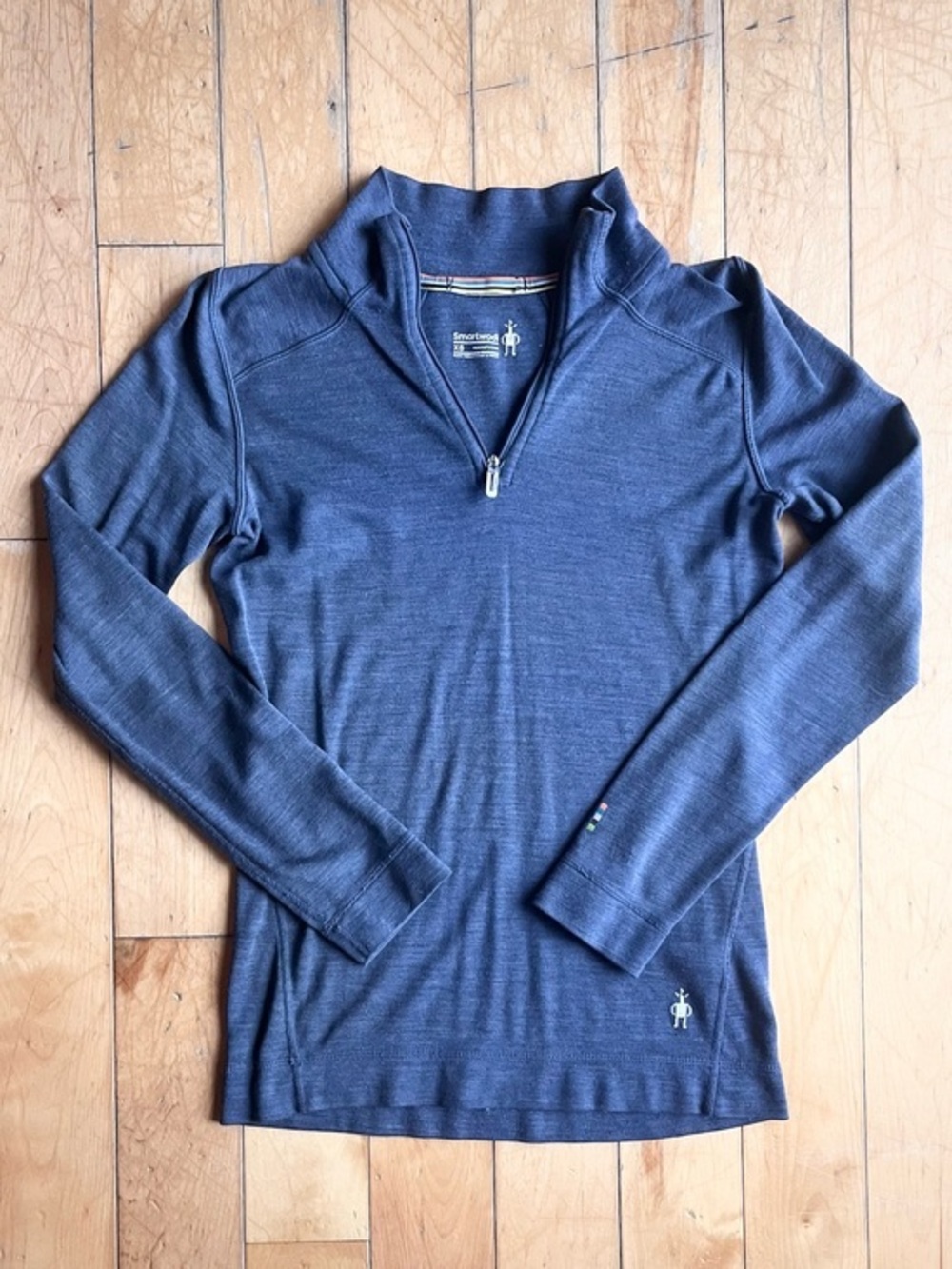 Smartwool 100% Merino Wool Quarter-Zip Base Layer Pullover Hiking Outdoor Top XS